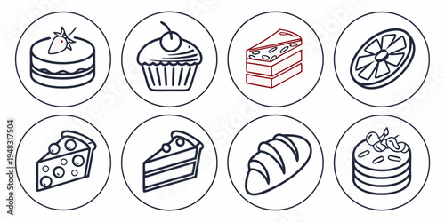 a collection of various sweet and savory baked goods Vector