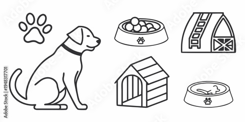 a dog and its accessories Vector