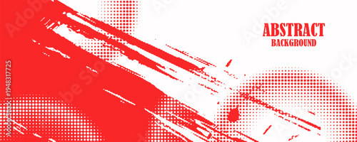 Abstract watercolor red background with halftone effects. vector illustraction.