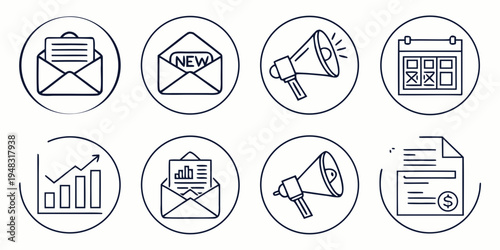 collection of business communication icons Vector