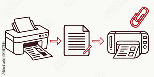 scanning and printing process Vector