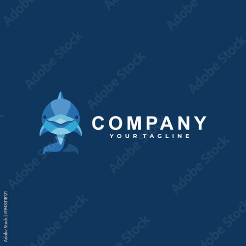 A sleek and modern logo featuring a dolphin, perfect for a company focused on ocean conservation or aquatic themes. The design embodies professionalism and creativity.