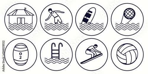 icons of various sports and activities Vector