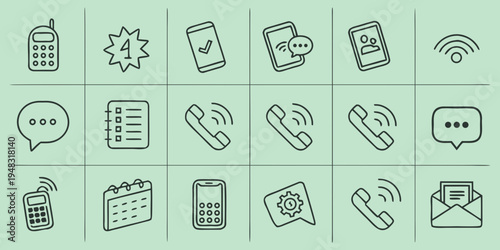 a collection of communication and organization icons Vector