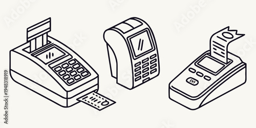 three different types of card readers are shown Vector