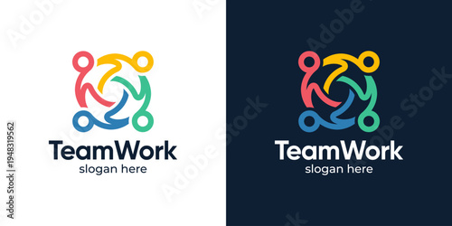 Creative community logo design. People family together human unity logo and team work design graphic vector illustration. Symbol, icon, creative.