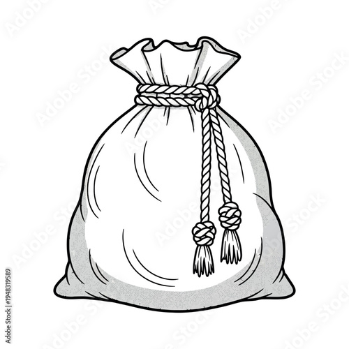 Line drawing of a money bag