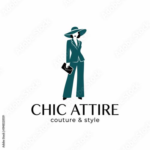 An artistic representation of a fashionable figure showcasing modern attire, symbolizing elegance, sophistication, and style for a high-end fashion boutique brand.
