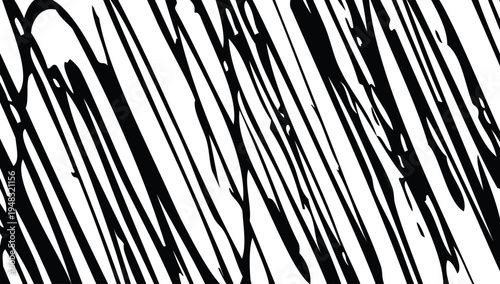 Abstract black and white chaotic scribble brush stroke pattern illustration vector artwork design for modern background texture graphics