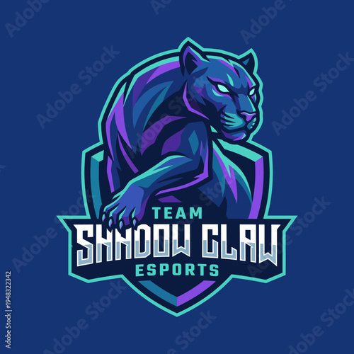 This edgy esports logo features a sharp panther design, symbolizing agility and strength, perfect for competitive gaming teams looking to make an aggressive visual statement.