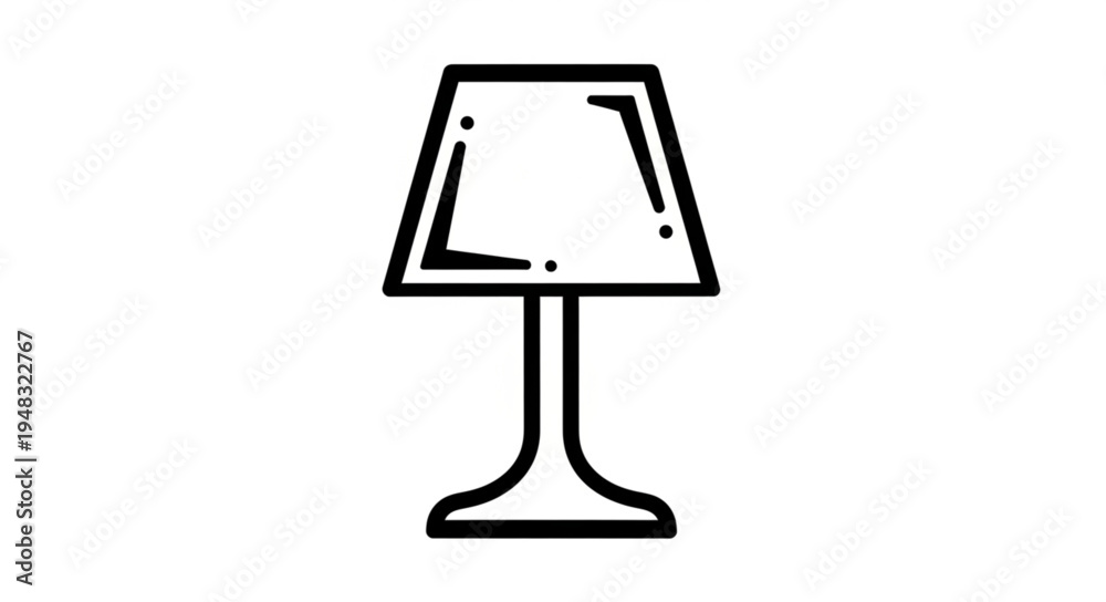 Obraz premium Simple Line Drawing of a Classic Table Lamp.