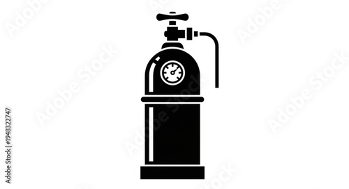 Oxygen Tank Silhouette - Essential Medical Equipment for Respiratory Support.