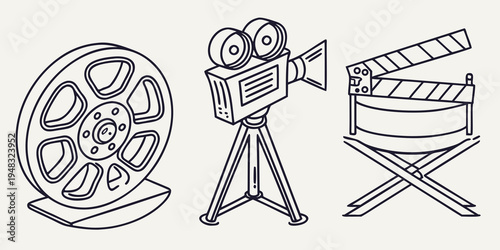 film production icons Vector