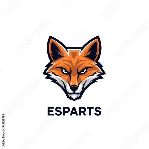 A fierce and stylized orange fox head logo with intense eyes, featuring the word ESPARTS below it, set against a white background.
