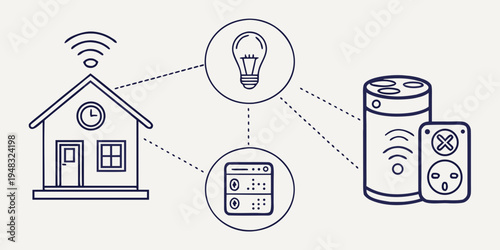 smart home system with wireless connectivity Vector