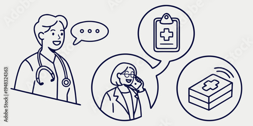 doctor and patient discussing medical records and money Vector