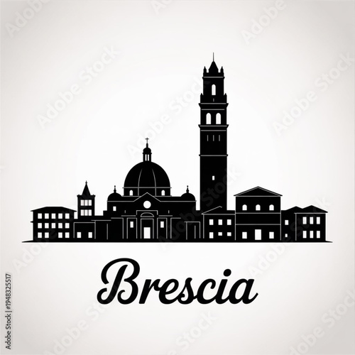 Wallpaper Mural Brescia Italy Skyline Silhouette — A Historic Italian City Vector Illustration Torontodigital.ca