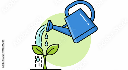 Person watering a small Arbor on a sunny Day in the Garden