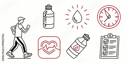 a set of icons related to health and medicine Vector