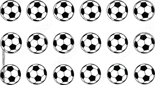 Soccer Ball Seamless Pattern with Classic Black and White Football Sports Background Repeating Game Equipment Vector Illustration
