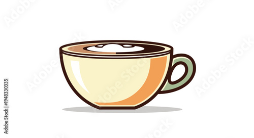 Warm Coffee Cup with Latte Art