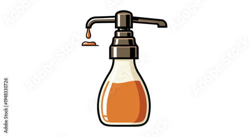 Liquid soap dispenser with dripping brown liquid