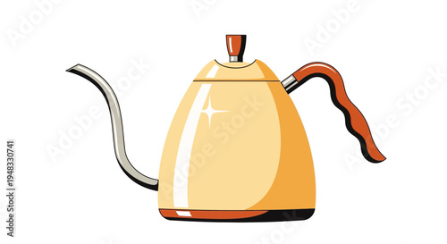Modern Gooseneck Kettle with Wooden Handle