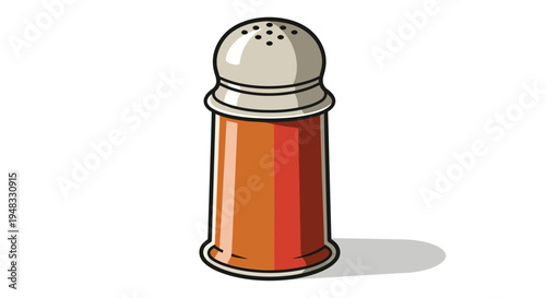Spice shaker with cayenne pepper, isolated on white background
