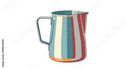 Striped Metallic Milk Pitcher, Barista Tool