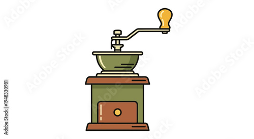 Vintage coffee grinder illustration