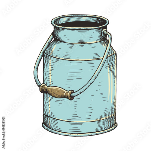 Traditional Dairy Milk Can Farm Container Vintage Vector