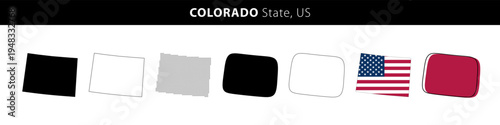 Map of Colorado state, US