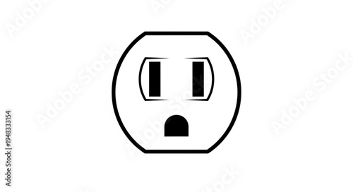 Isolated illustration of a standard North American electrical outlet.