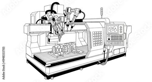 Automated Industrial Machine for Precision Manufacturing and Production.