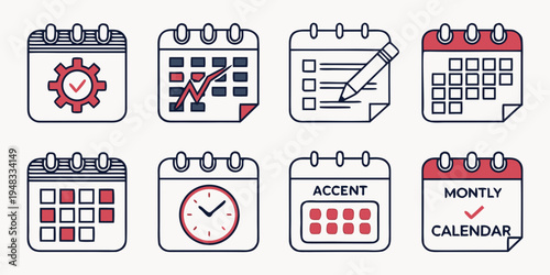 a collection of calendar icons Vector