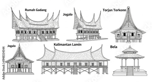 Diverse Traditional Houses of Indonesia - A Glimpse into Architectural Heritage.