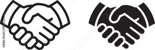 Handshake vector set icon with white background