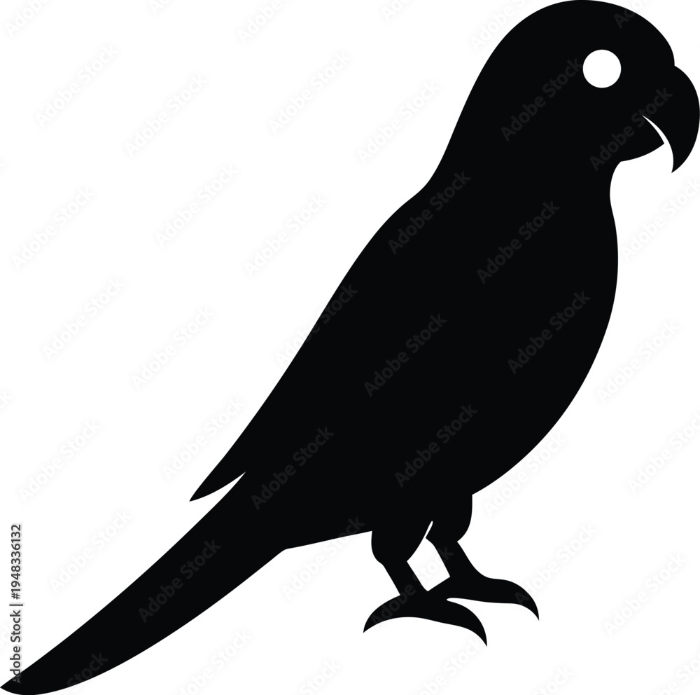 Fototapeta premium Spixs Macaw silhouette vector art illustration