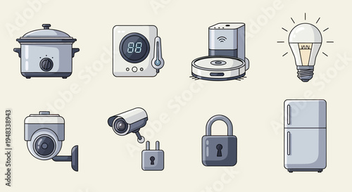 Smart home devices appliances, security, and lighting