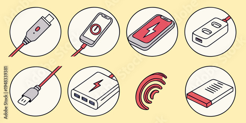 a collection of ethernet cable connectors and plugs Vector