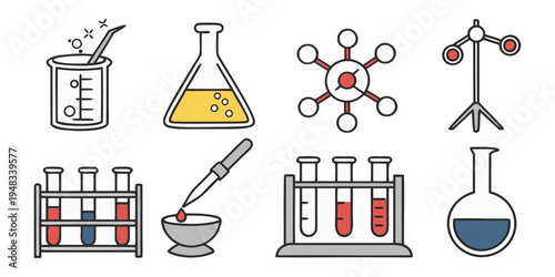 laboratory equipment icons Vector