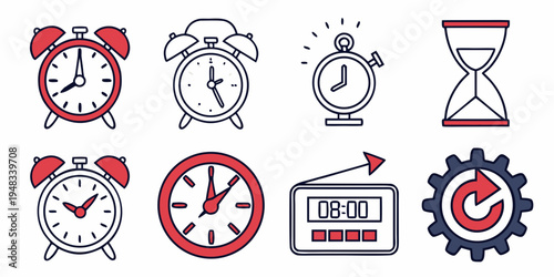 a collection of clock and time icons Vector