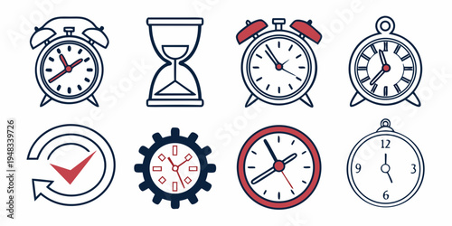 a collection of various clock and time icons Vector