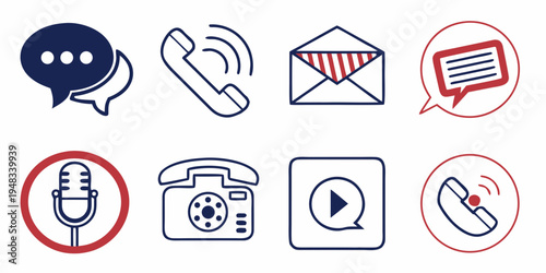 a set of icons representing various forms of communication Vector