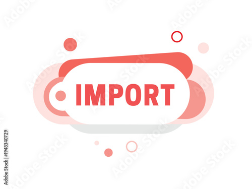 Import banner, white with red colour mix modern, marketing concept. Elements for post social or business.