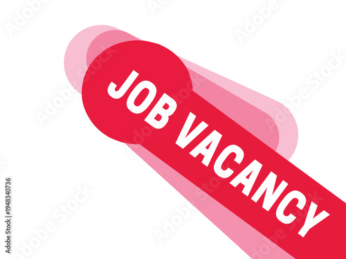 Job vacancy red seal ribbon for banner illustration colourful. Eps vector design colorful
