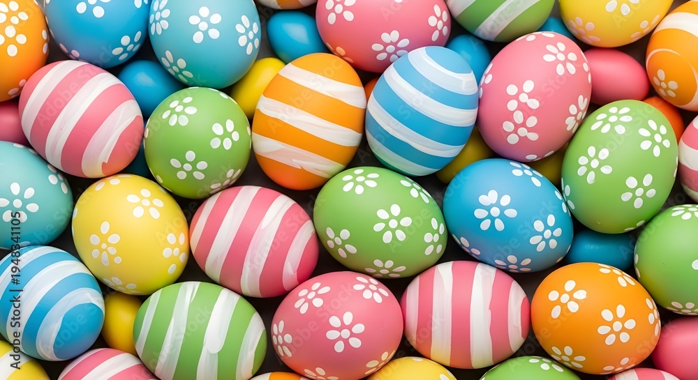 Obraz premium Vibrant easter eggs on easter sunday morning celebration