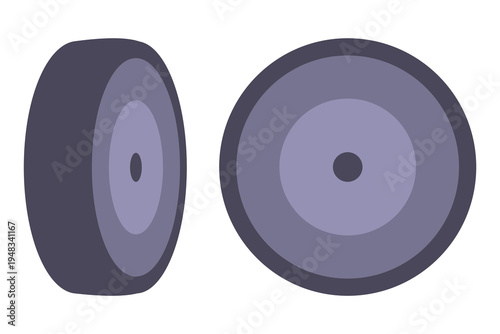 Weight plates for barbell in flat style. Vector illustration