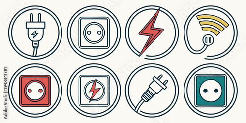 electricity icons Vector