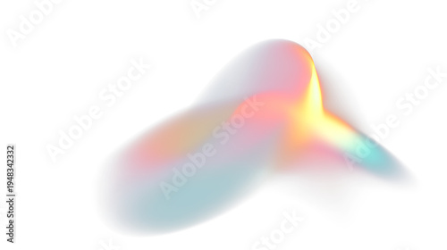 Konstfotografi Colorful abstract shape on a transparent background that appears to blend and fl